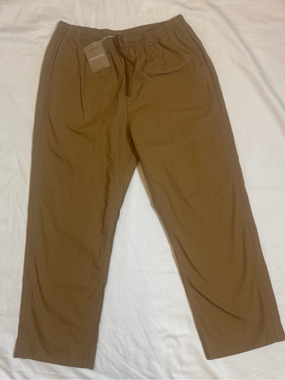 Patagonia Funhoggers Pants Women's M Nest Brown Cotton Straight Leg NWT